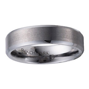 6mm Tungsten Designer Comfort Fit Benchmark Wedding Band