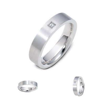 14k Princess Solitaire Diamond Band 0.10 tcw