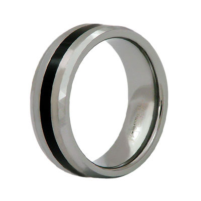 Tungsten and Black Resin Wedding Band