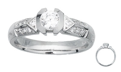 White Gold CZ Ring