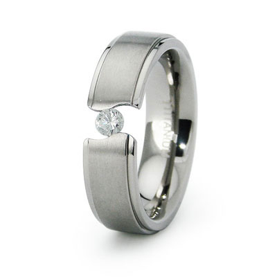 Tension Set 6mm Titanium Wedding Ring