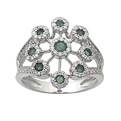 Emerald Starburst Ring