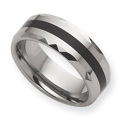 Enameled 8mm Polished Tungsten Band