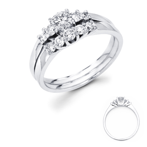 White Gold 3/4 Ct Brilliant Cut Diamond Wedding Ring Set