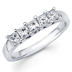 14k white gold 5 stone 052ctw princess cut diamond wedd at jewelryvortexcom free shipping over 100 - Princess Cut Diamond Wedding Ring 14k white gold 5 stone 052ctw princess cut diamond wedd at jewelryvortexcom free shipping over 100 - Princess Cut Diamond Wedding Ring