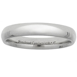 4mm Comfort Fit Platinum Benchmark Wedding Band