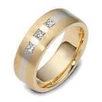 18k Two Tone Wedding Bands
