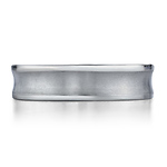 Titanium 6mm Comfort-Fit Satin-Finished Concave Design Ring