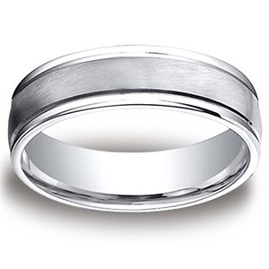 Cobaltchrome 6mm Comfort-Fit Satin-Finished Round Edge Design Ring