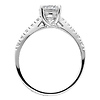 Round Cut Cathedral Set 14K White Gold CZ Engagement Ring thumb 1
