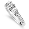Emerald Cut 14K White Gold Diamond Engagement Ring Set thumb 5