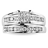 14K White Gold Princess Cut Diamond Bridal Ring Set thumb 2