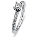 14K White Gold Nouveau Style Princess Cut Diamond Engagement Ring thumb 1
