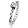 14K White Gold Nouveau Style Princess Cut Diamond Engagement Ring thumb 1