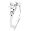 Three Stone Baguette & Princess Cut Diamond Engagement Ring thumb 1