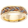 7mm 14K Tri-Color Gold Rope Woven Wedding Band thumb 0