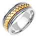 8.5mm 14k Two Tone Woven Hand Made Band thumb 1