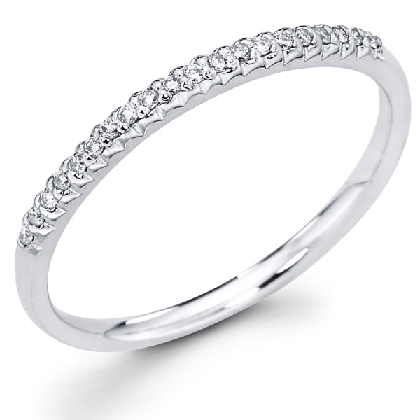 Pave Set 14K White Gold Diamond Wedding Ring (0.10 ctw)