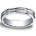 5mm Satin Double Groove Center Argentium Silver Wedding Ring thumb 0