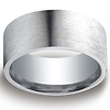 10mm Flat Satin Comfort-Fit Argentium Silver Mens Wedding Band thumb 0
