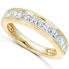 14K Yellow Gold 1 CTW Princess Diamond Channel Set Wedding Band thumb 1