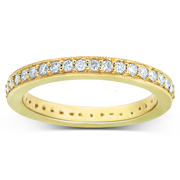 0.50ct 14K Yellow Gold Pave Set Eternity Ring