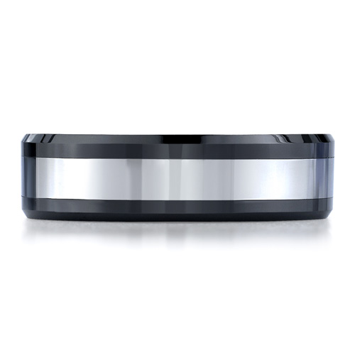 Style # 6CT427-TY0 Cobalt Ring Black Enamel Plated /& non-Plated High Polish Beveled edge Comfort Fit Wedding Band Ring for Men /& Women 6mm