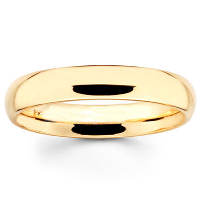 4mm Benchmark Yellow Gold Comfort Fit Wedding Band