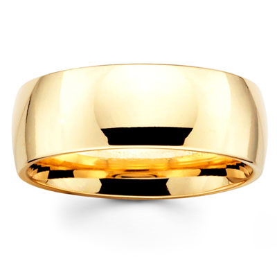 8mm Benchmark Yellow Gold Comfort Fit Wedding Band