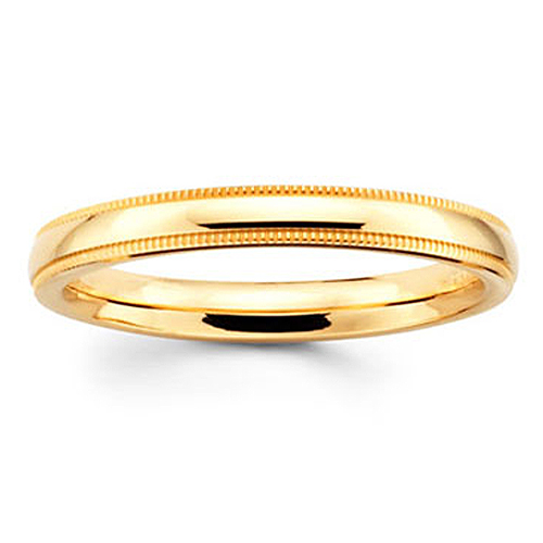 2mm Milgrain 18K Yellow Gold Benchmark Ring