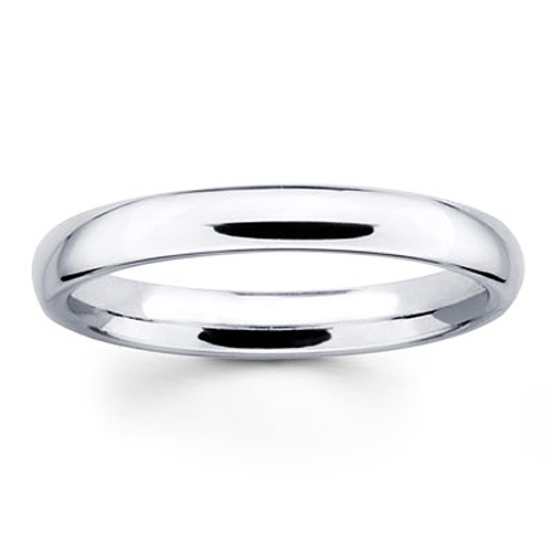 3mm Classic Dome Comfort-Fit 14K White Gold Benchmark Wedding Band
