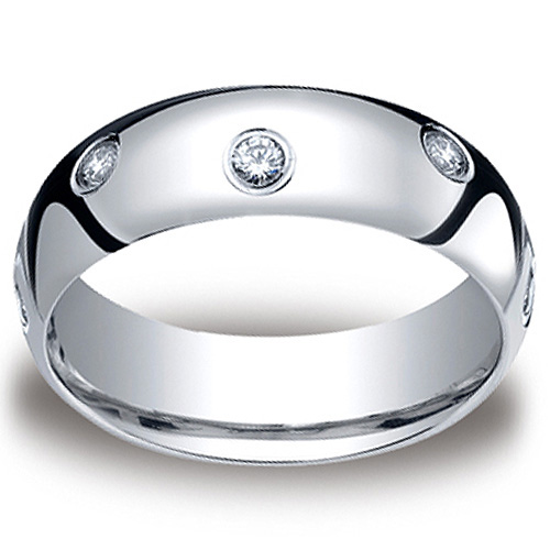6mm 14kt White Gold Comfort Fit Diamond Benchmark Ring (0.32ctw)