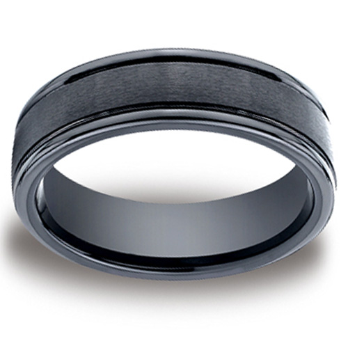 6mm Satin Center Round Edge Comfort-Fit Ceramic Ring