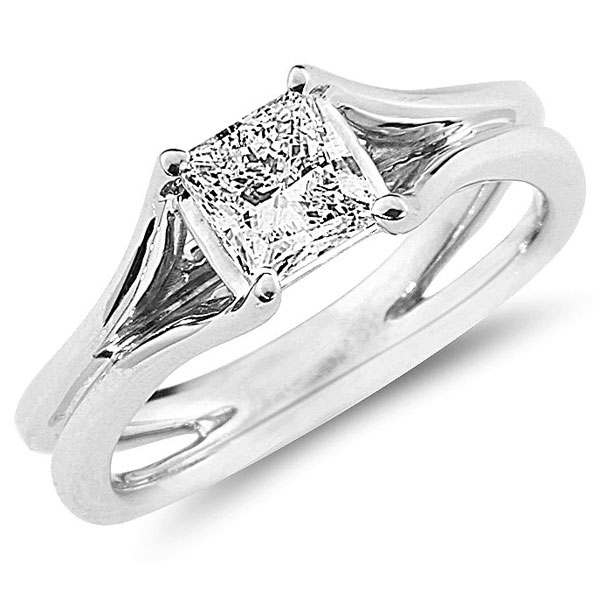 14K Solitaire Princess Cut Diamond Engagement Ring (0.75 ctw)