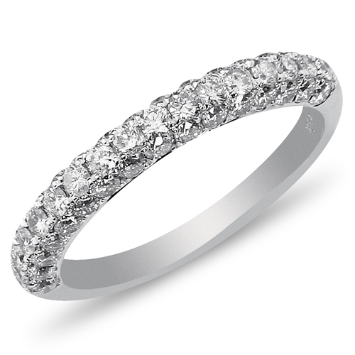 1.00ctw Pave Set Diamond Wedding Ring in 14K White Gold