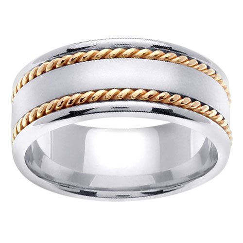 8mm 14k Two Tone Handmade Band