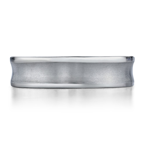 Titanium 6mm Comfort-Fit Satin-Finished Concave Design Ring