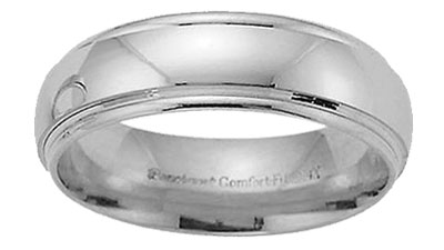 6mm Platinum Edge Comfort Fit Benchmark Ring