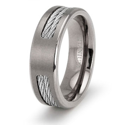 7mm Double Cable Inlay Anium Wedding Band At Jewelryvortex 7mm Double Cable Inlay Anium Wedding Band At Jewelryvortex Free Shipping Over 100