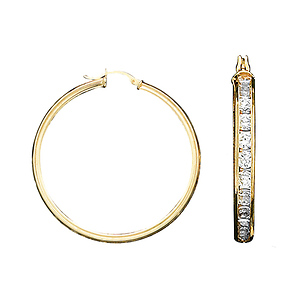 White CZ Hoop Earrings