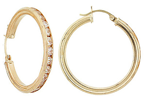 White CZ Hoops