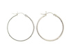 14k White Gold 2mm Hoops Earrings 30mm