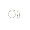 14k White Gold 2mm Hoops Earrings 17mm