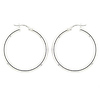 14K White Gold 2.5mm Hoops Earrings 33mm