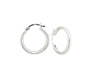 14k White Gold 2.5mm Hoops Earrings 23mm