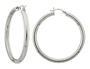 14k White Gold 3.5mm Hoops Earrings 50mm