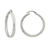 14k White Gold 3.5mm Hoops Earrings 40mm