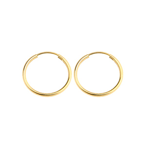 14k Yellow Gold 1mm Hoop Earrings 16mm