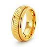Cross-Cut 18K Gold Plated Titanium  Wedding Ring