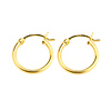 14K Yellow Gold 2mm Hoop Earrings 19mm